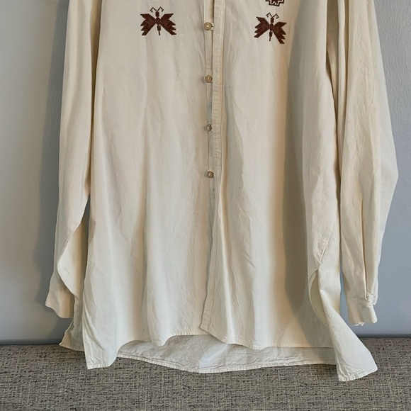 Alejandro Julian Ecru Cotton Button Down Shirtt Size L - Picture 5 of 13